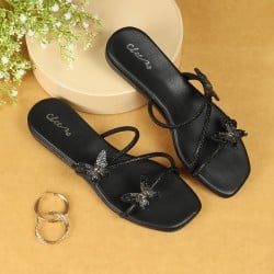 Women Black Casual Slip Ons