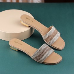 Women Gold Casual Slip Ons