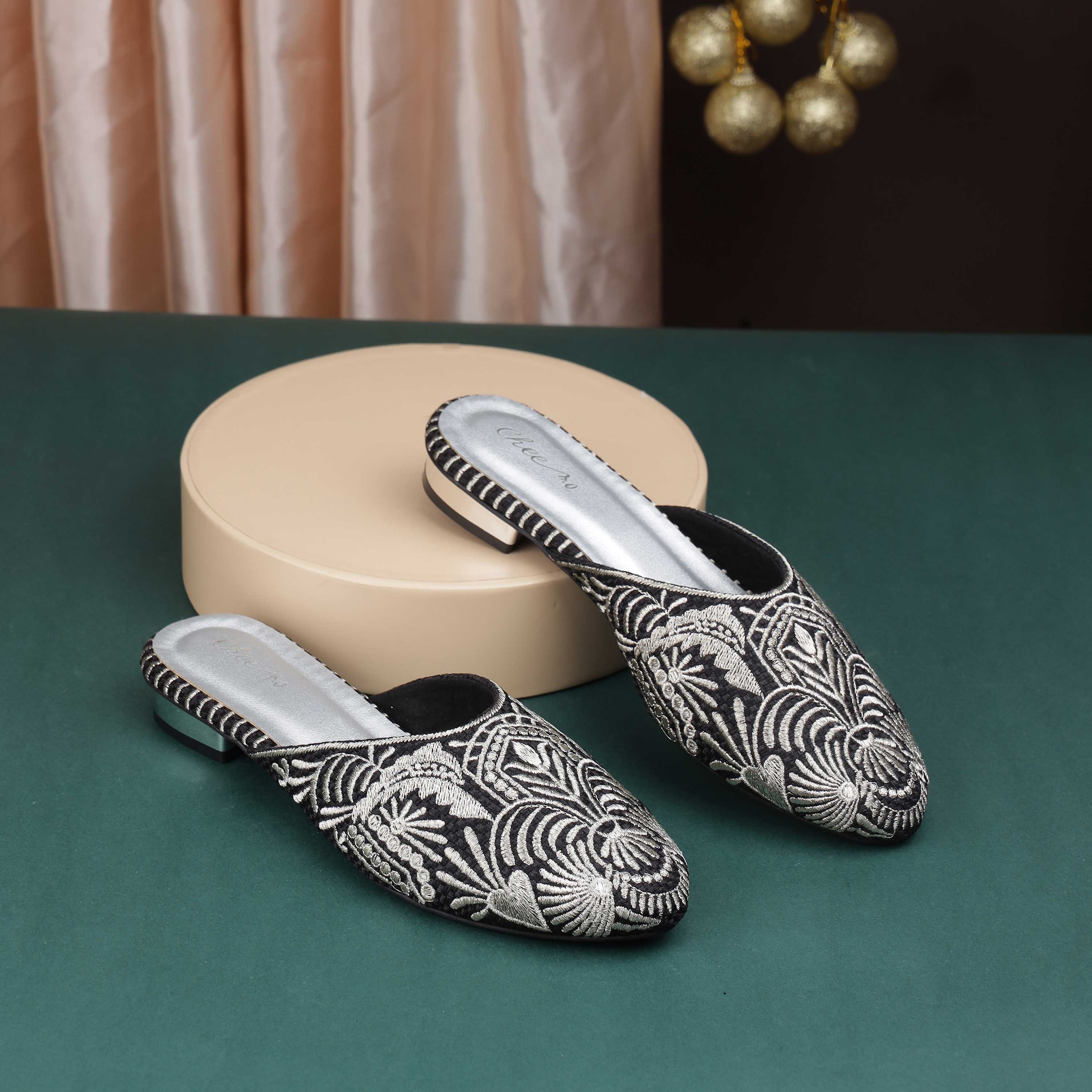 Women Silver Wedding Slip Ons