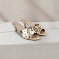 Women Gold Party Slip Ons