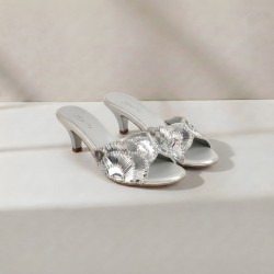 Women Silver Party Slip Ons