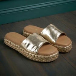 Women Gold Casual Slip Ons