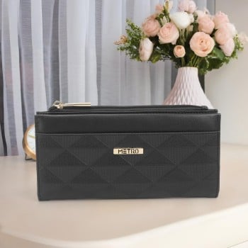 Metro Women Black Wallet(SKU: 95-185-11-10)