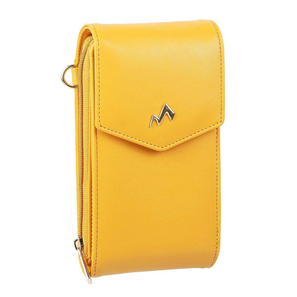 Women Leather Trifold Pocket Wallets For Ladies & Girl College( Yellow) |  wallet for women|